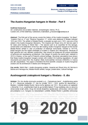  THE AUSTRO-HUNGARIAN HANGARS IN MOSTAR - PART II