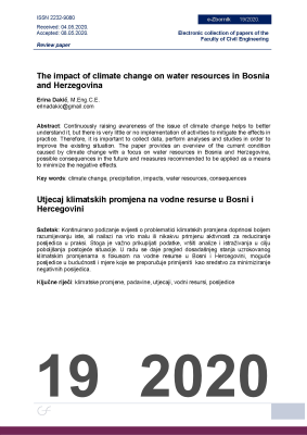  THE IMPACT OF CLIMATE CHANGE ON WATER RESOURCES IN BOSNIA AND HERZEGOVINA