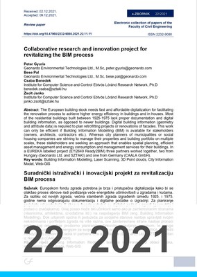  COLLABORATIVE RESEARCH AND INNOVATION PROJECT FOR REVITALIZING THE BIM PROCESS