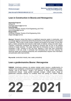  LEAN IN CONSTRUCTION IN BOSNIA AND HERZEGOVINA