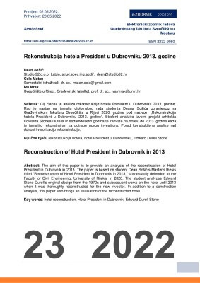  REKONSTRUKCIJA HOTELA PRESIDENT U DUBROVNIKU 2013. GODINE