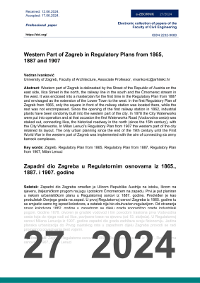  WESTERN PART OF ZAGREB IN REGULATORY PLANS FROM 1865, 1887 AND 1907
