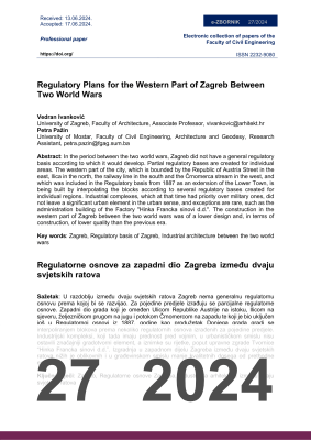  REGULATORY PLANS FOR THE WESTERN PART OF ZAGREB BETWEEN TWO WORLD WARS