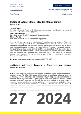  TESTING OF NATURAL STONE - SLIP RESISTANCE USING A PENDULUM