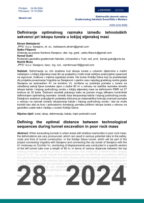 DEFINIRANJE OPTIMALNOG RAZMAKA IZMEĐU TEHNOLOŠKIH SEKVENCI PRI ISKOPU TUNELA U LOŠIJOJ STJENSKOJ MASI