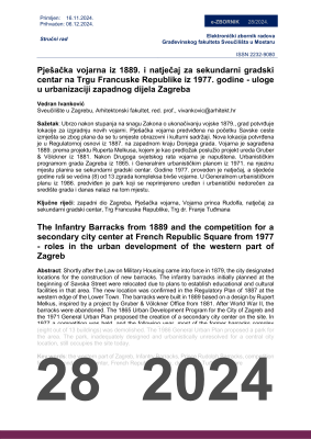  PJEŠAČKA VOJARNA IZ 1889. I NATJEČAJ ZA SEKUNDARNI GRADSKI CENTAR NA TRGU FRANCUSKE REPUBLIKE IZ 1977. GODINE - ULOGE U URBANIZACIJI ZAPADNOG DIJELA ZAGREBA