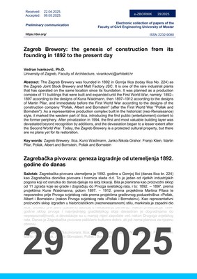  ZAGREB BREWERY: THE GENESIS OF CONSTRUCTION FROM ITS FOUNDING IN 1892 TO THE PRESENT DAY