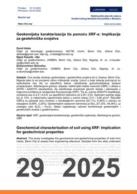  GEOKEMIJSKA KARAKTERIZACIJA TLA POMOĆU XRF-A: IMPLIKACIJE ZA GEOTEHNIČKA SVOJSTVA