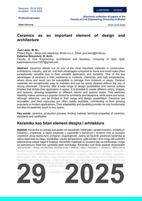  CERAMICS AS AN IMPORTANT ELEMENT OF DESIGN AND ARCHITECTURE