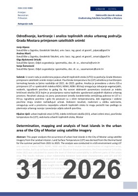  ODREĐIVANJE, KARTIRANJE I ANALIZA TOPLINSKIH OTOKA URBANOG PODRUČJA GRADA MOSTARA PRIMJENOM SATELITSKIH SNIMKI