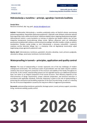  HIDROIZOLACIJA U TUNELIMA – PRINCIPI, UGRADNJA I KONTROLA KVALITETA