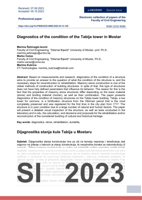  DIAGNOSTICS OF THE CONDITION OF THE TABIJA TOWER IN MOSTAR